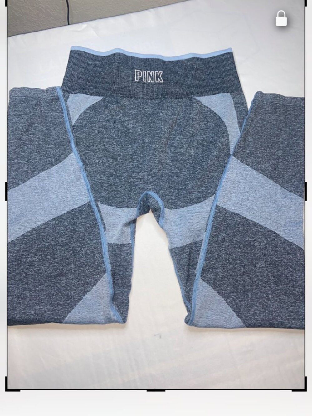 Pink Victoria's Secret Seamless Leggings Blue Gray Activewear Gym Women's Medium